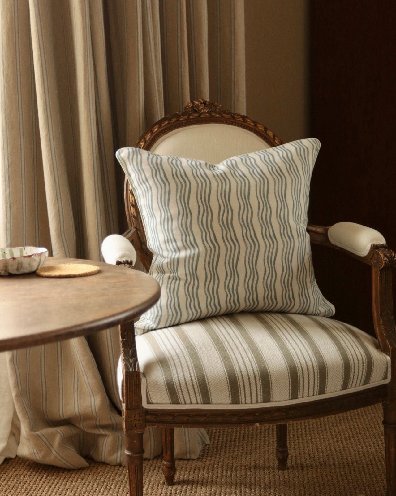 Cornflower Blue Stripe Cushion