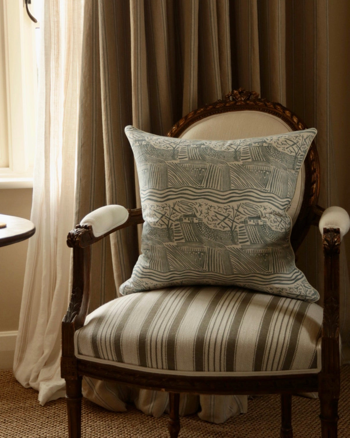 Cornflower Blue Country Walk Cushion