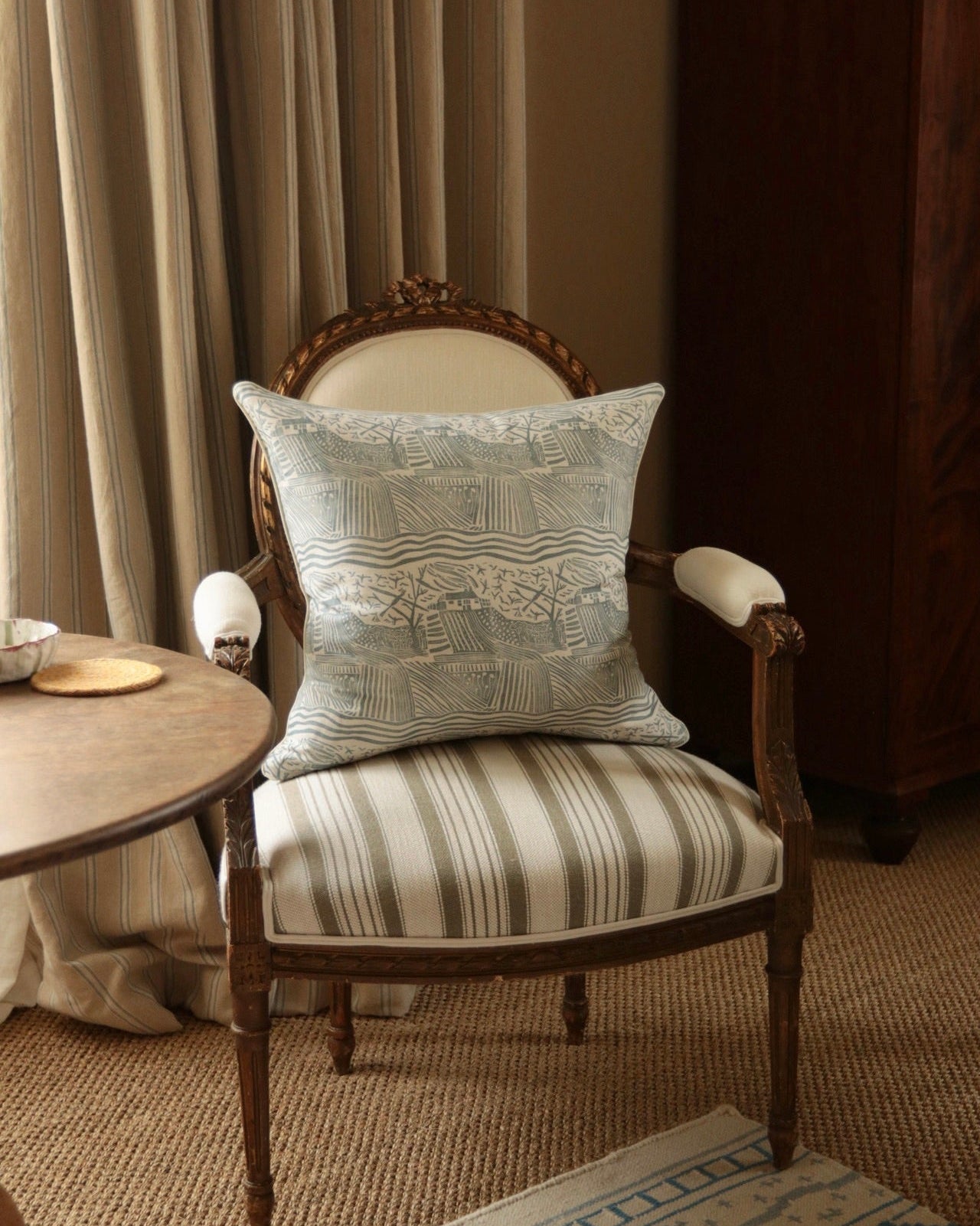 Cornflower Blue Country Walk Cushion