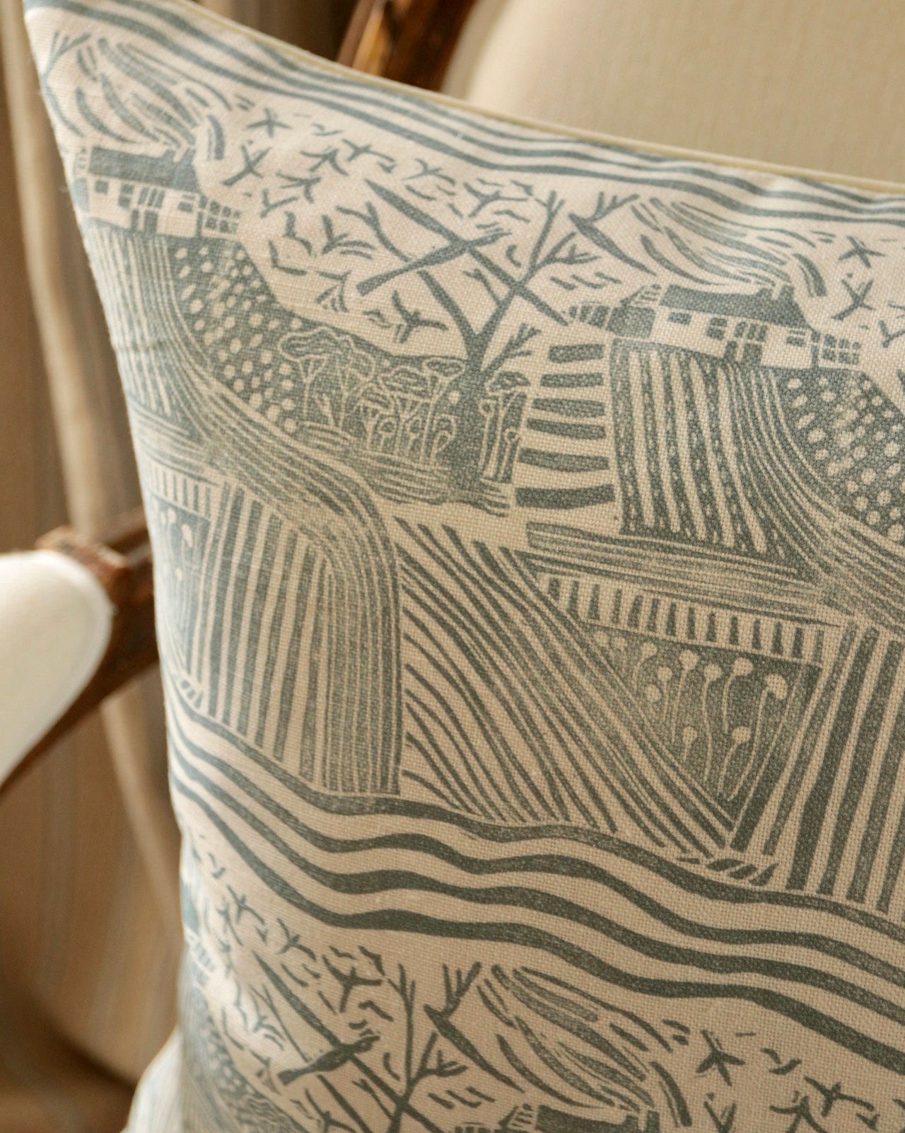 Cornflower Blue Country Walk Cushion