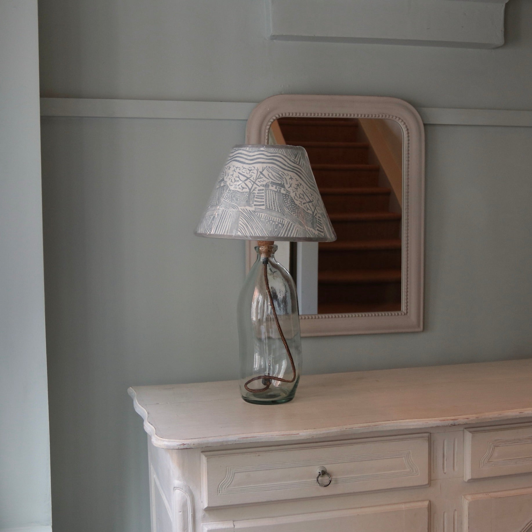 Cornflower Blue Country Walk Empire Lampshade