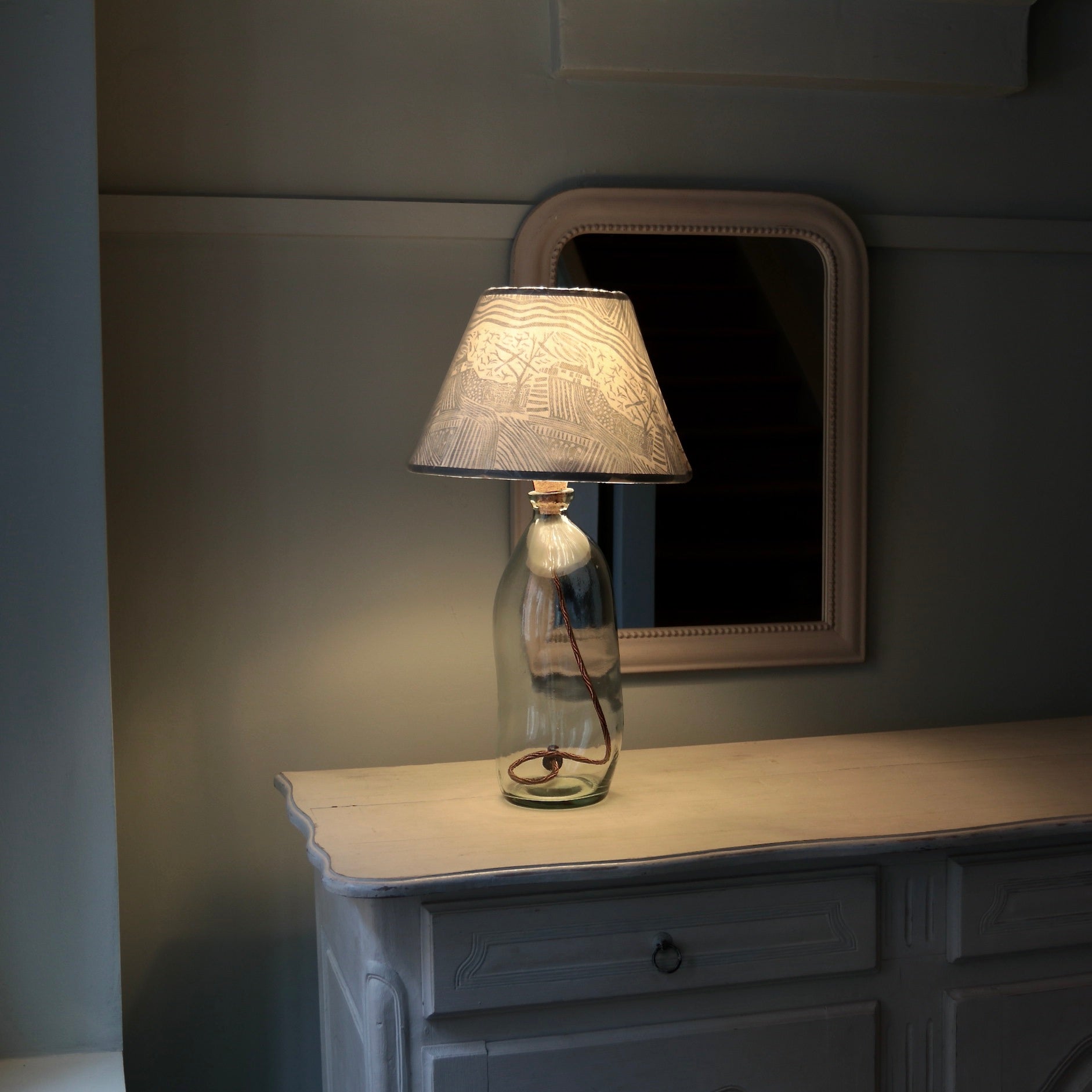 Cornflower Blue Country Walk Empire Lampshade