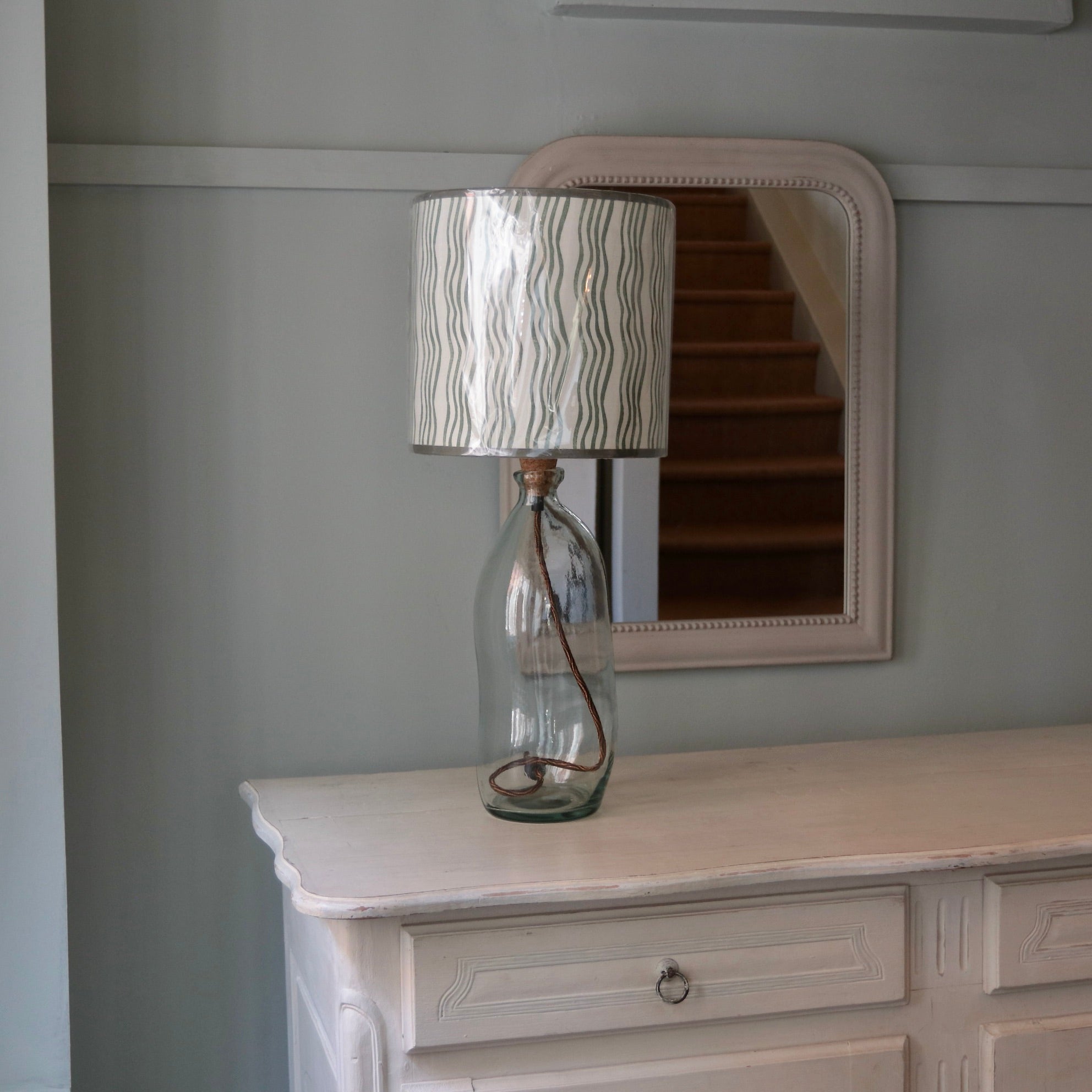 Forest Green Stripe Lampshade