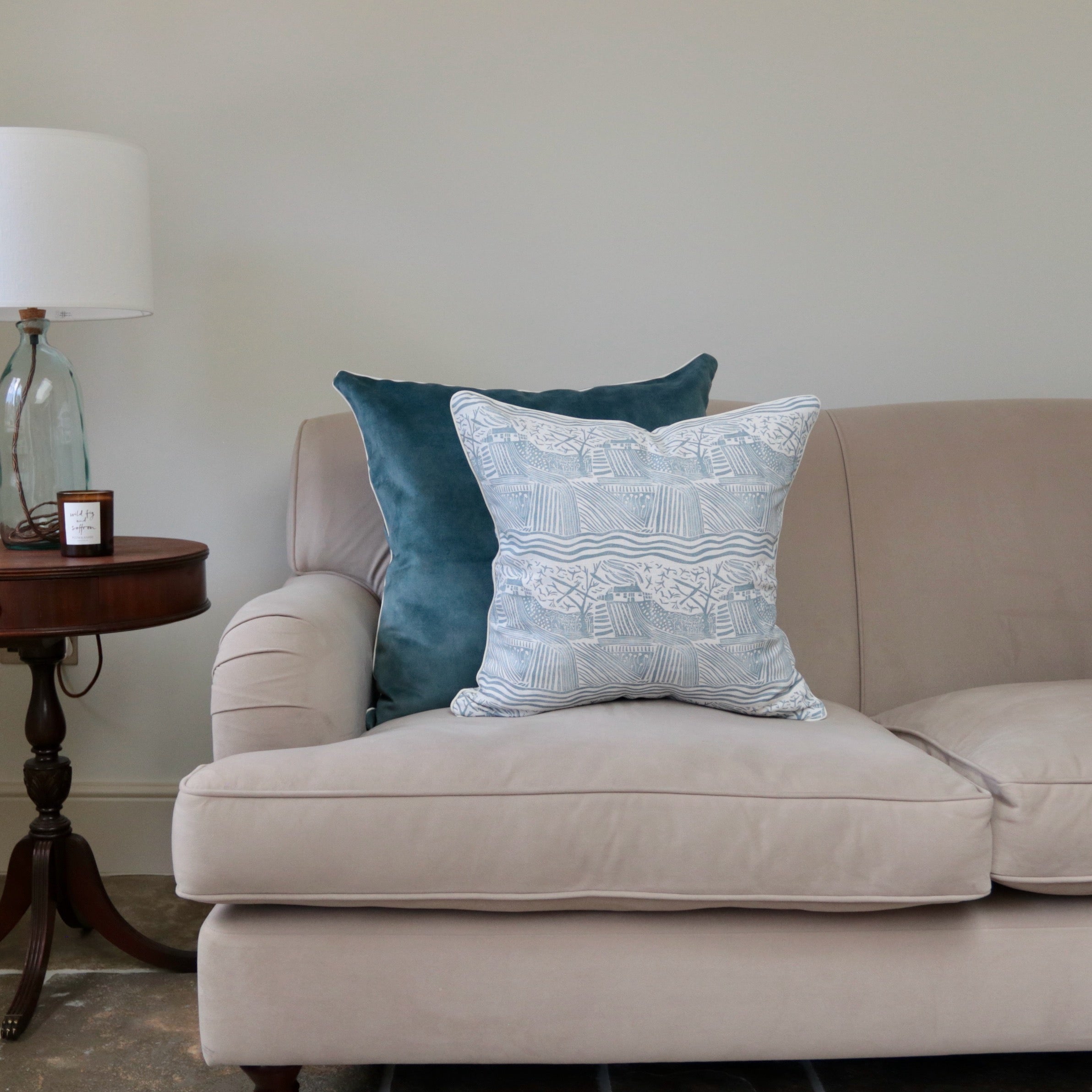 Cornflower Blue Country Walk Cushion