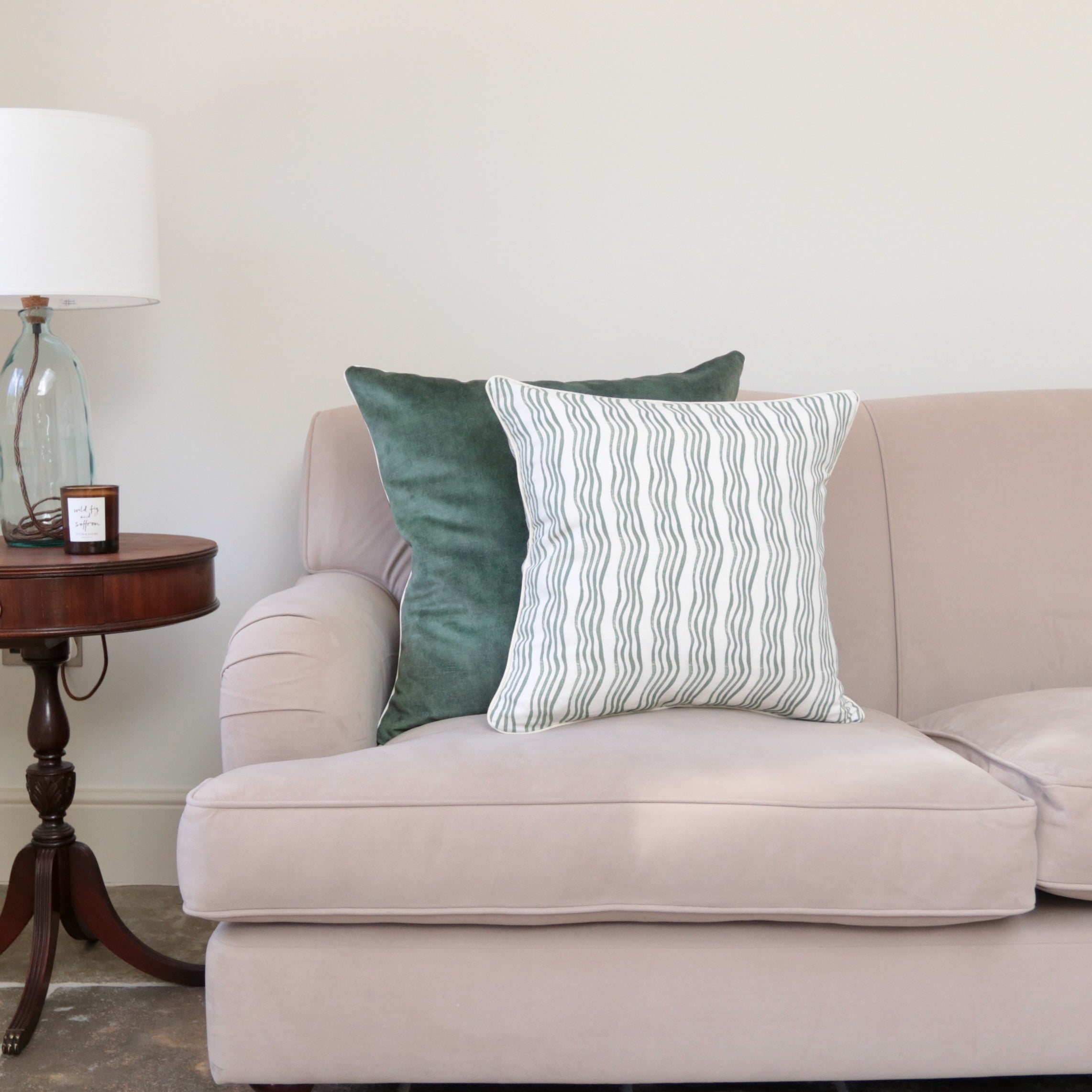 Forest Green Stripe Cushion