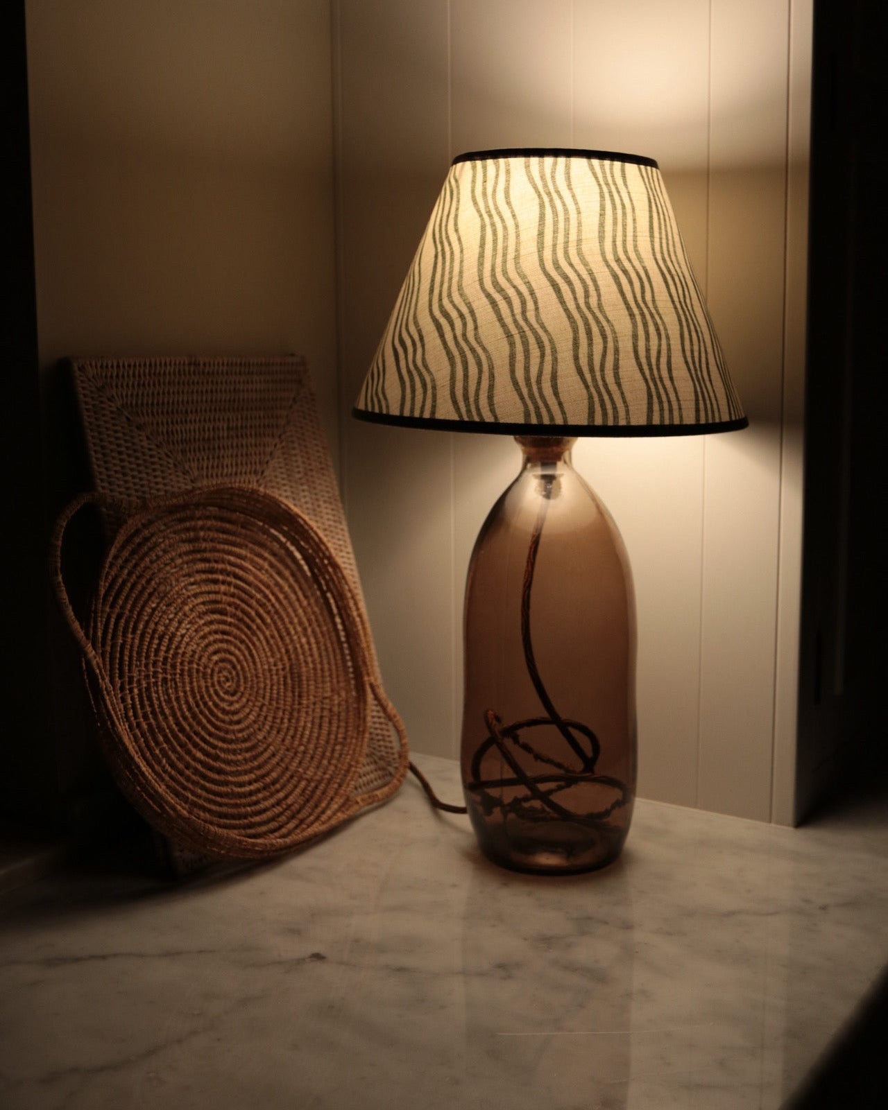 Forest Green Stripe Empire Lampshade