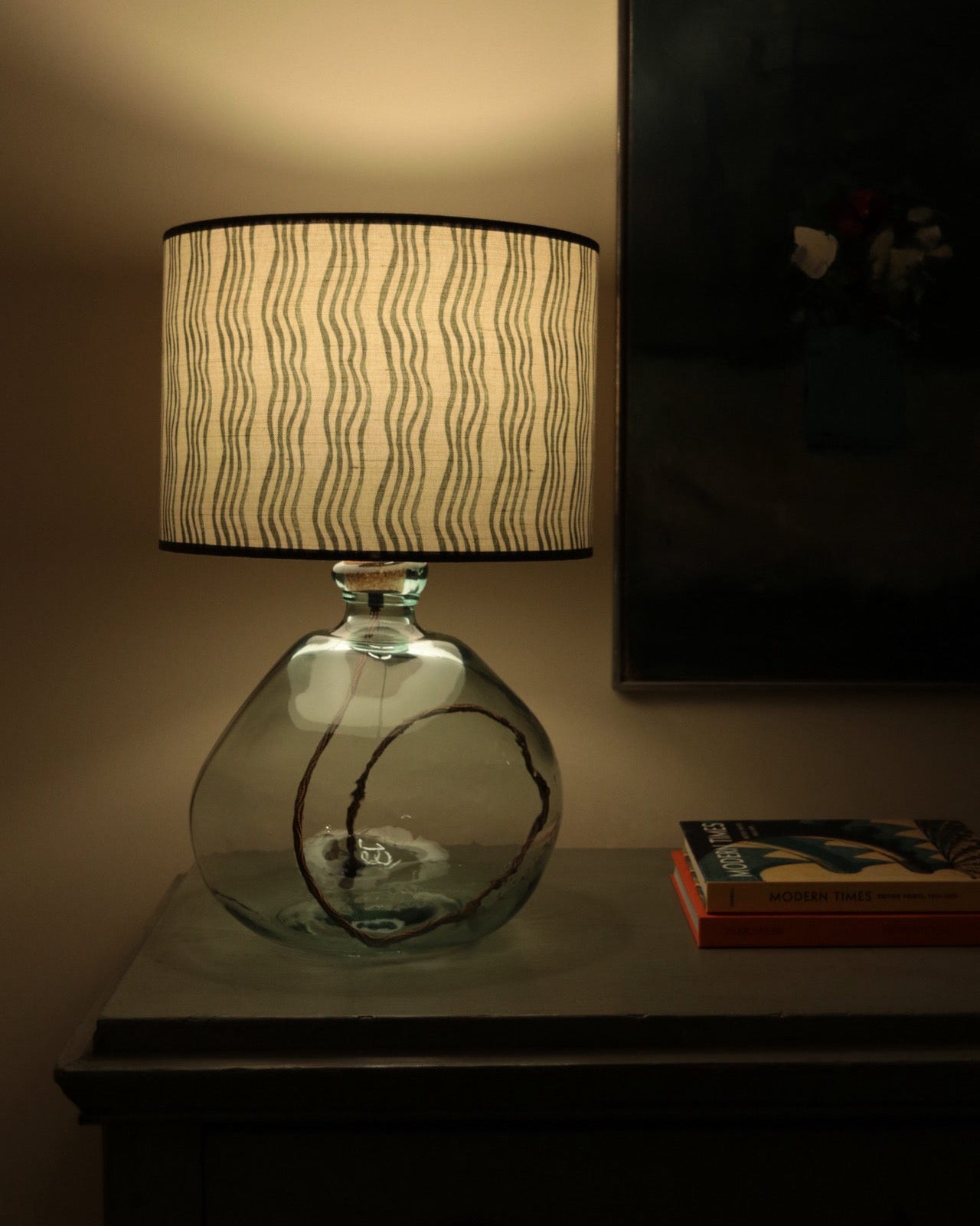 Forest Green Stripe Lampshade