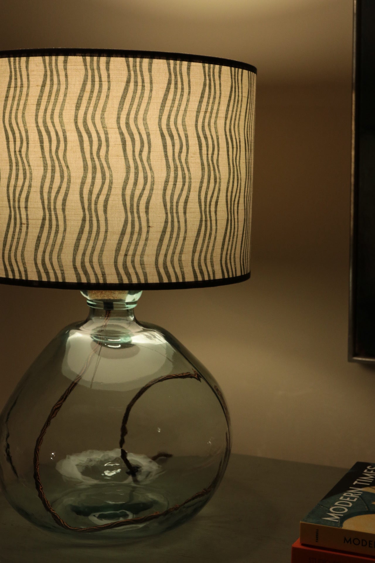 Forest Green Stripe Lampshade