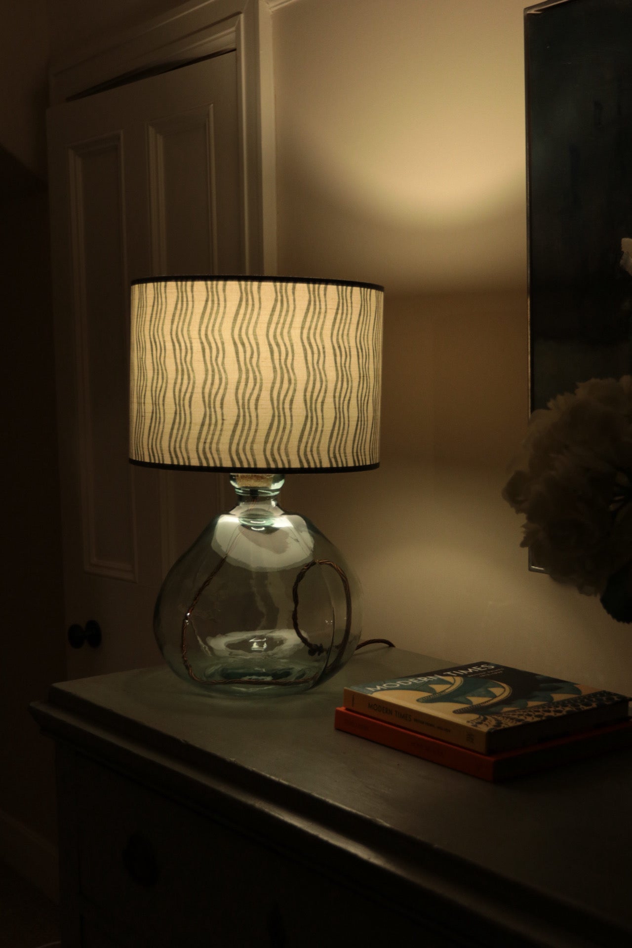 Forest Green Stripe Lampshade