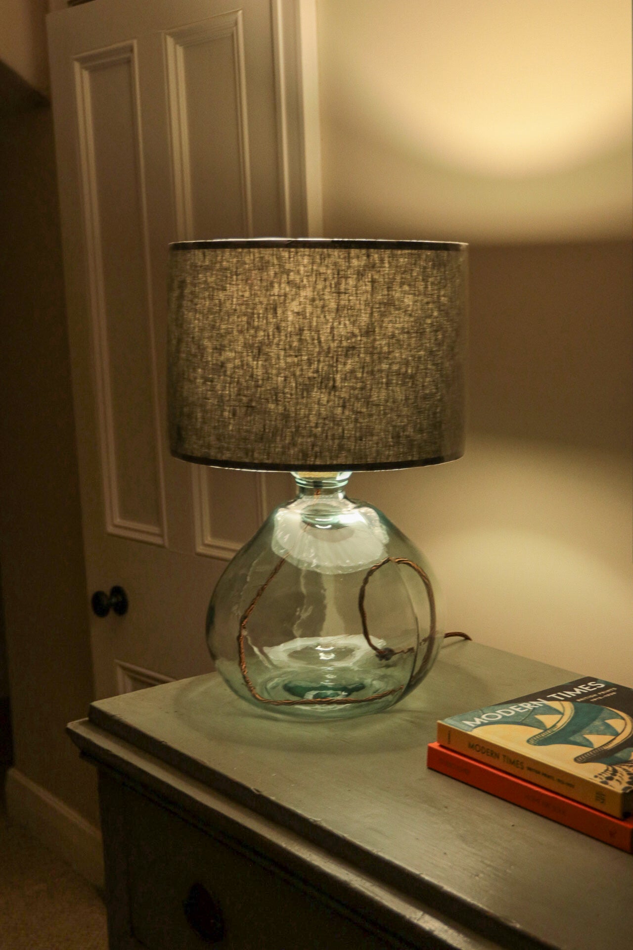 Pear Green Linen Lampshade