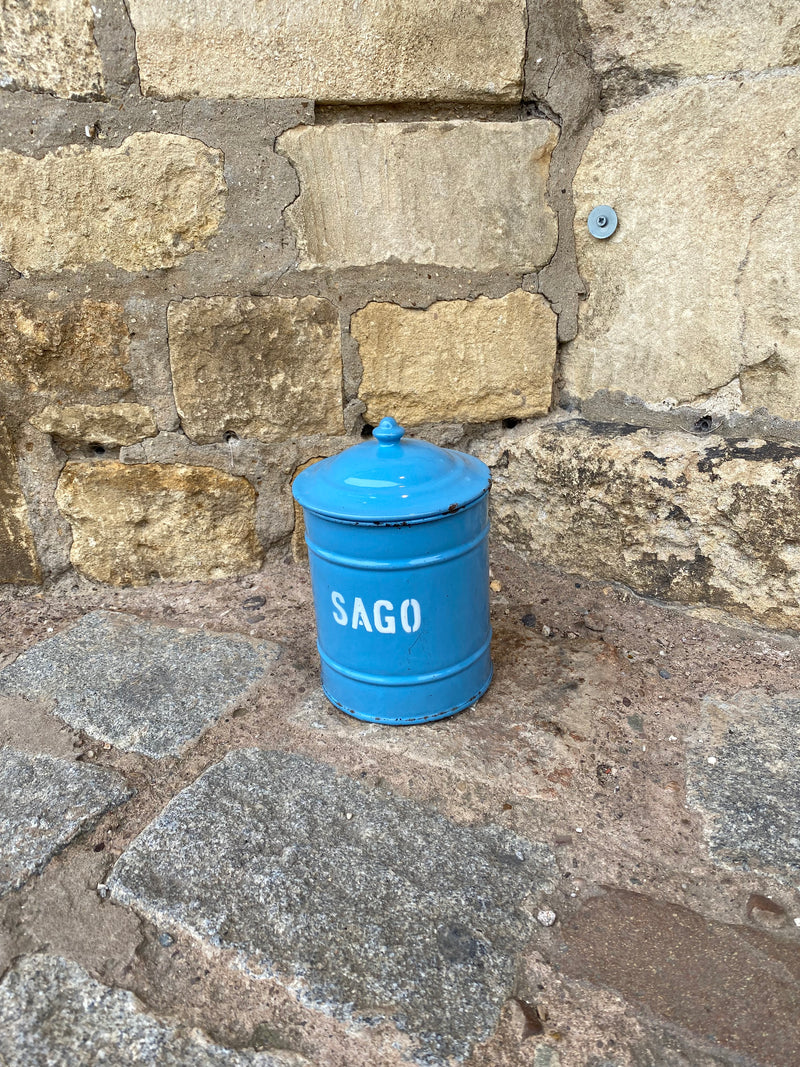 Vintage Blue 'Sago' Pot with Lid