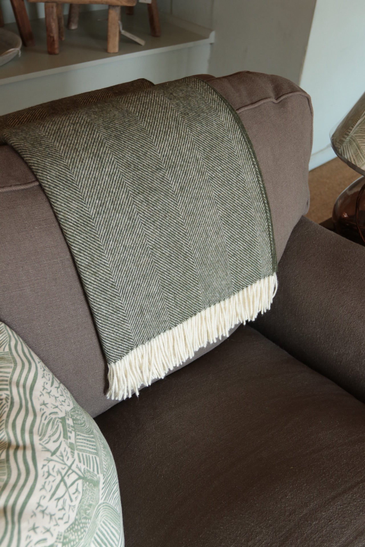 Loden Herringbone Throw