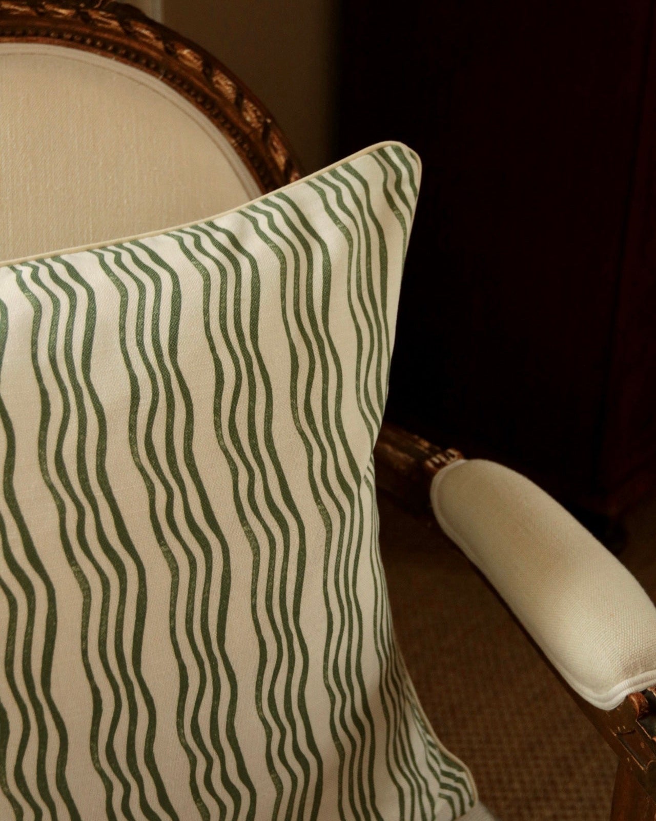 Forest Green Stripe Cushion