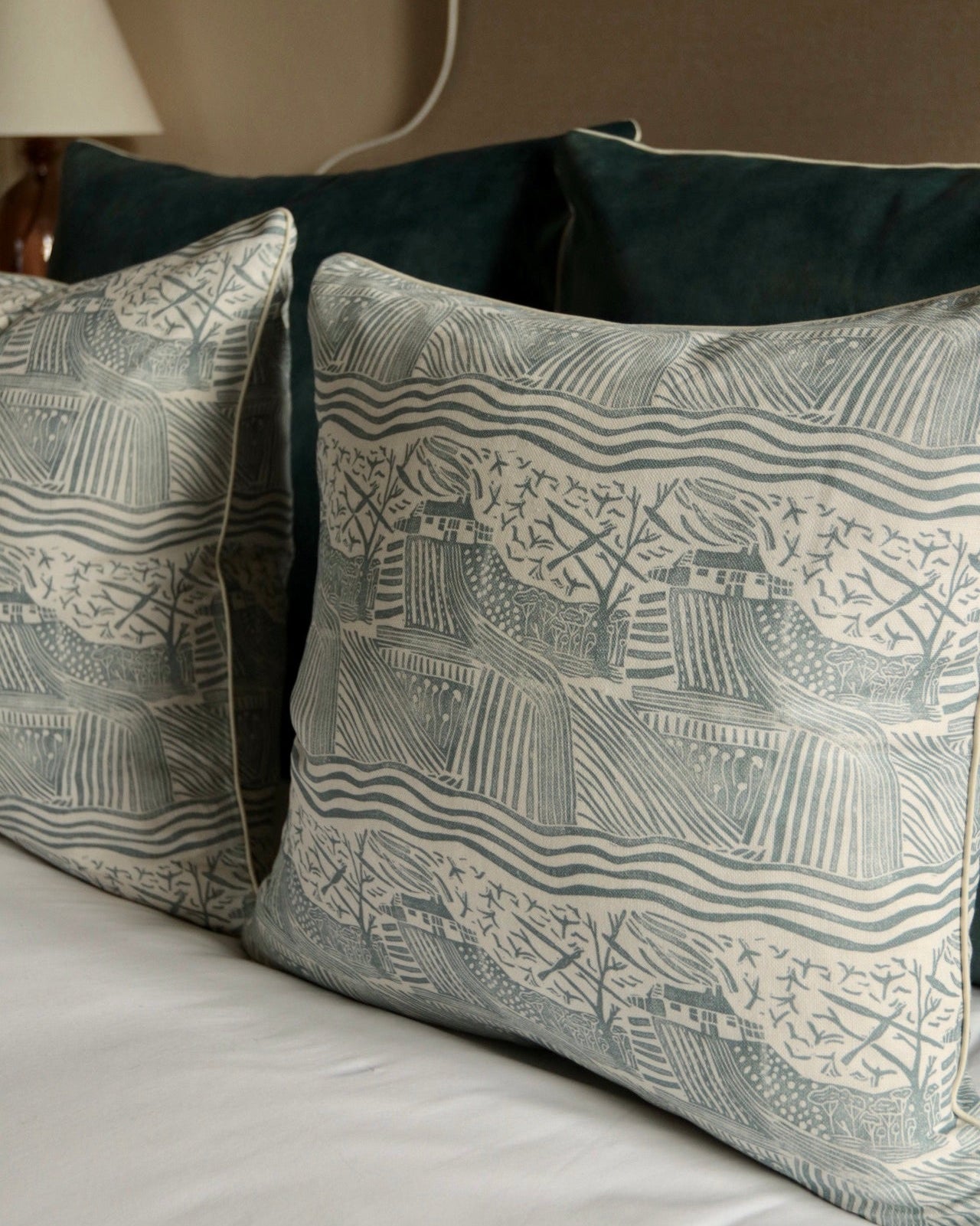Cornflower Blue Country Walk Cushion