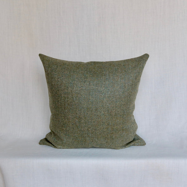 Olive Green Herringbone Cushion