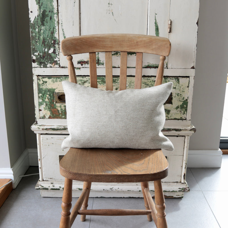 Linen Herringbone Rectangle Cushion