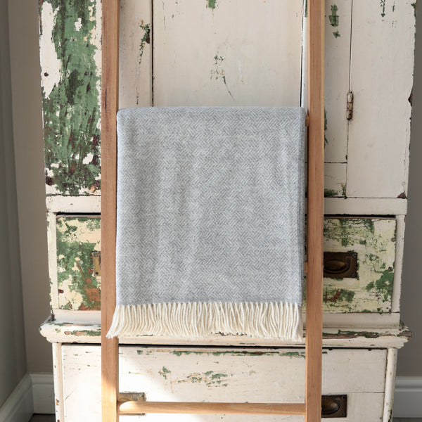 Grey Parquet Merino Throw
