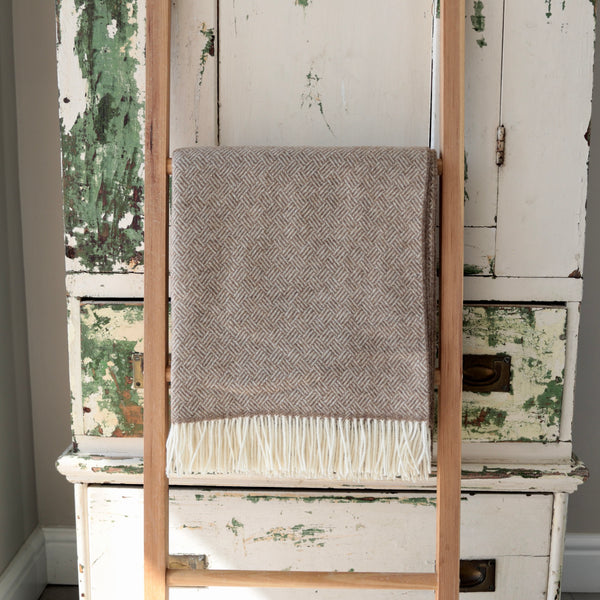 Camel Parquet Merino Throw