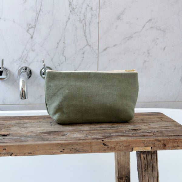 Sage Linen Washbag