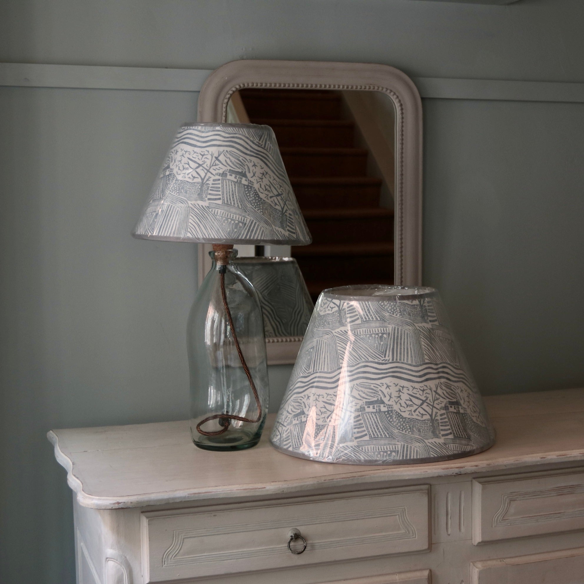 Cornflower Blue Country Walk Empire Lampshade