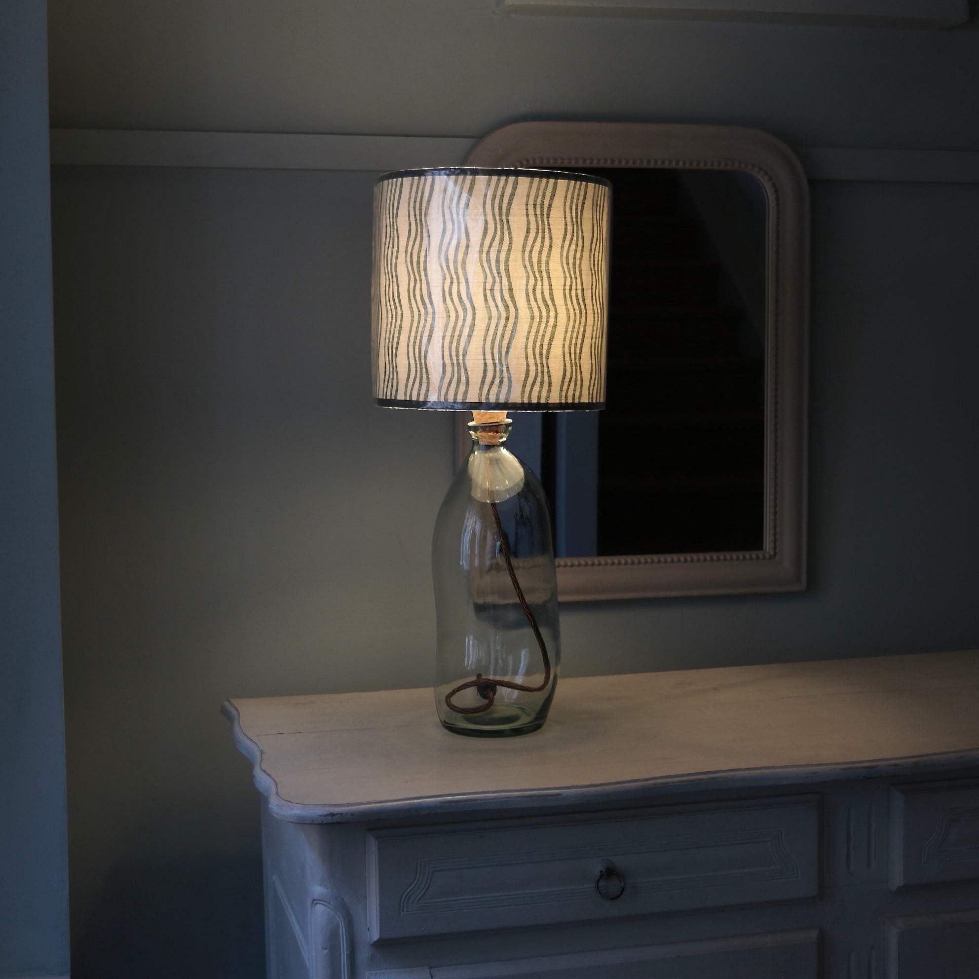 Forest Green Stripe Lampshade