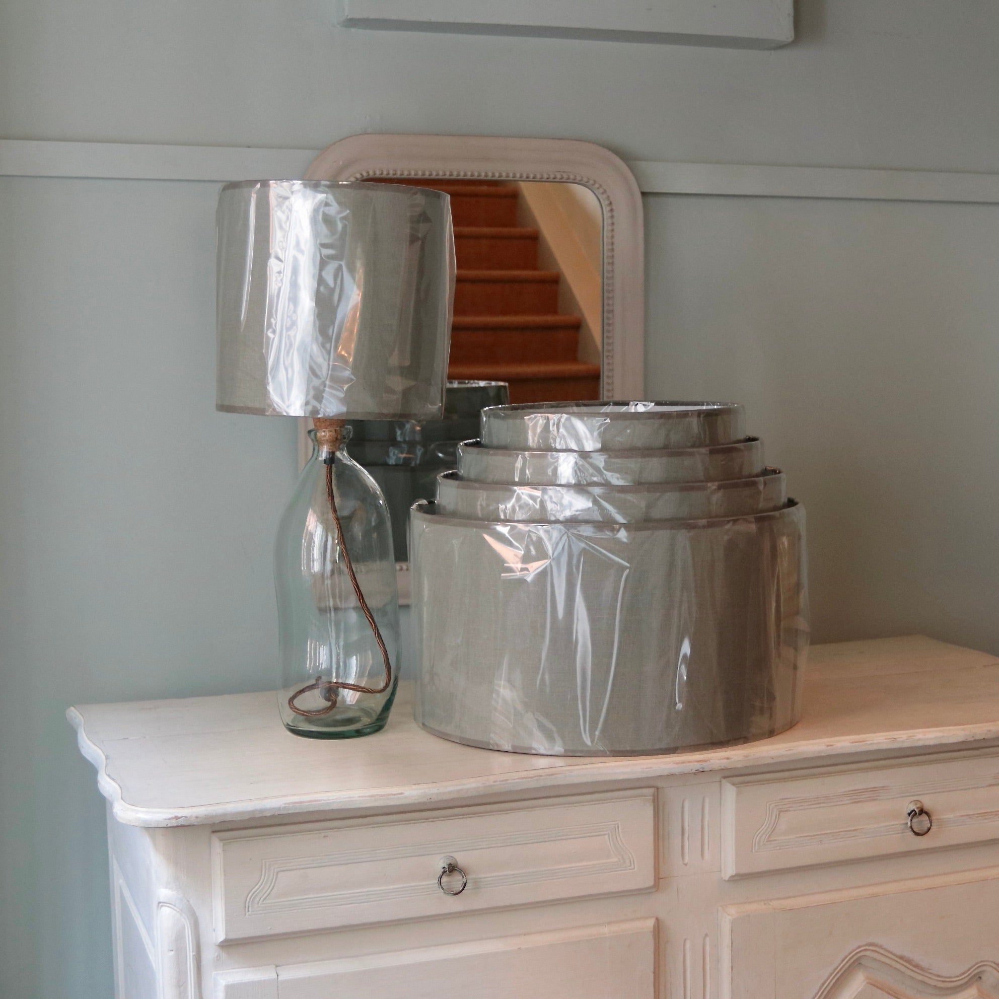 Pear Green Linen Lampshade