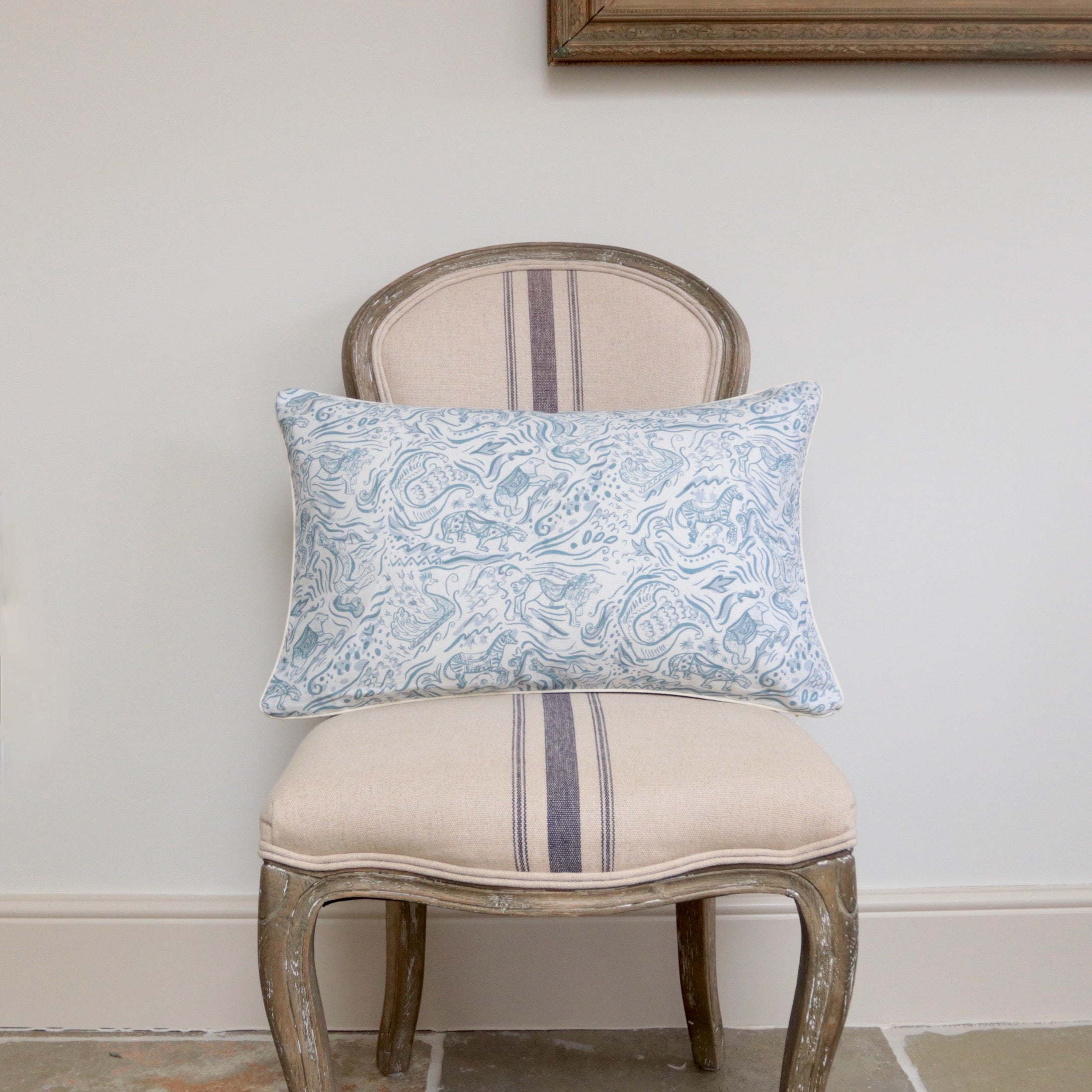 Blue Carousel Cushion