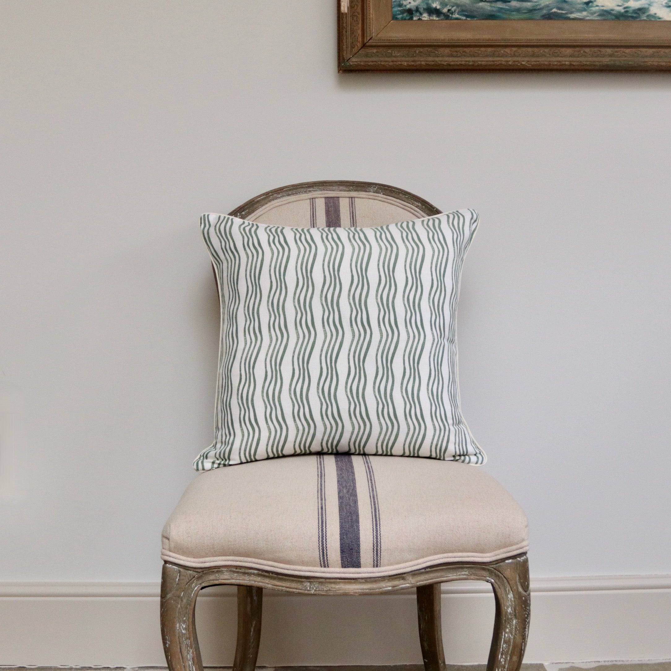 Forest Green Stripe Cushion