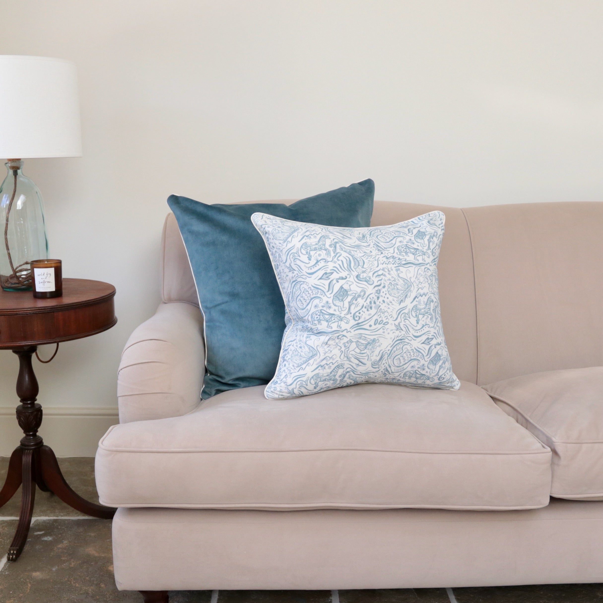 Blue Carousel Cushion
