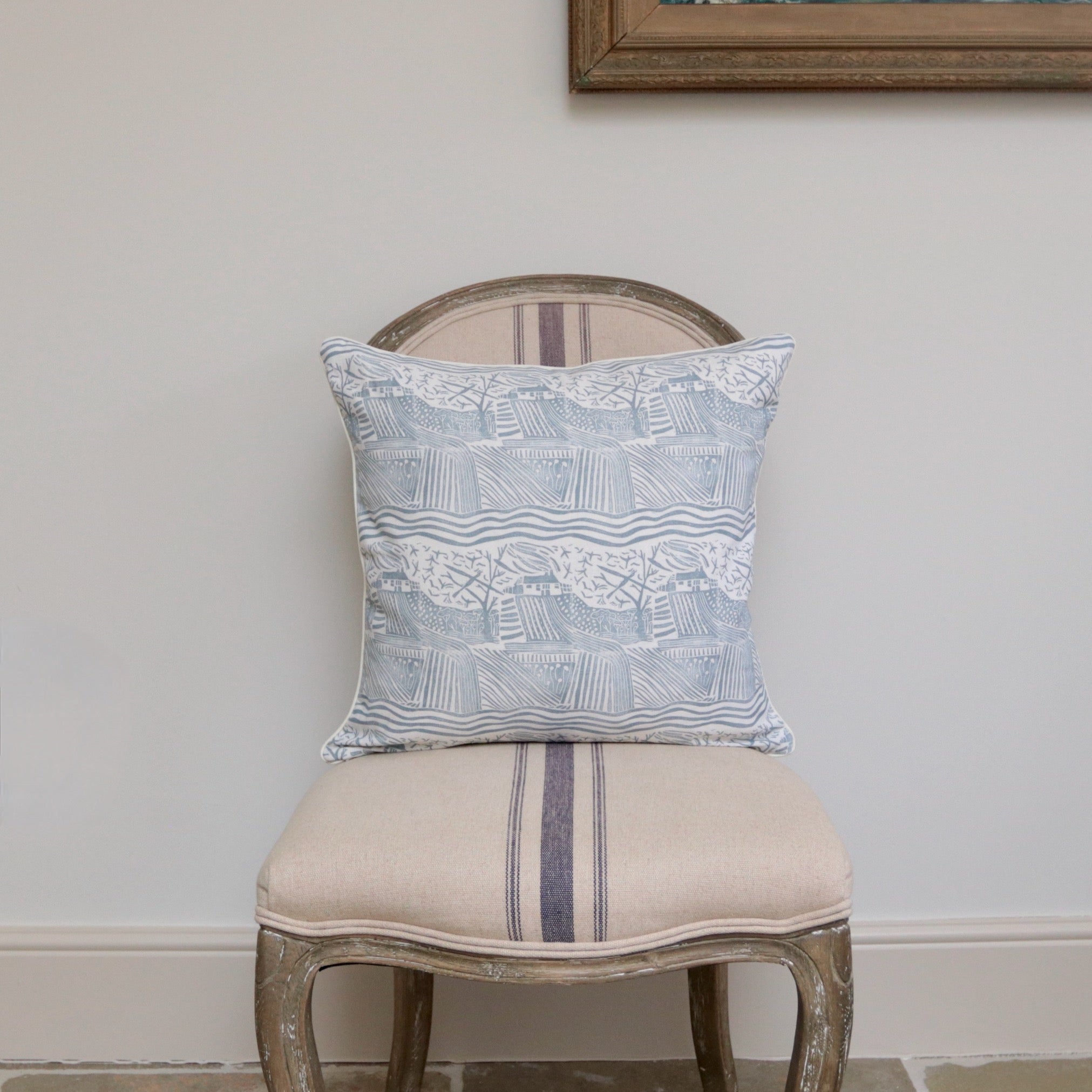 Cornflower Blue Country Walk Cushion