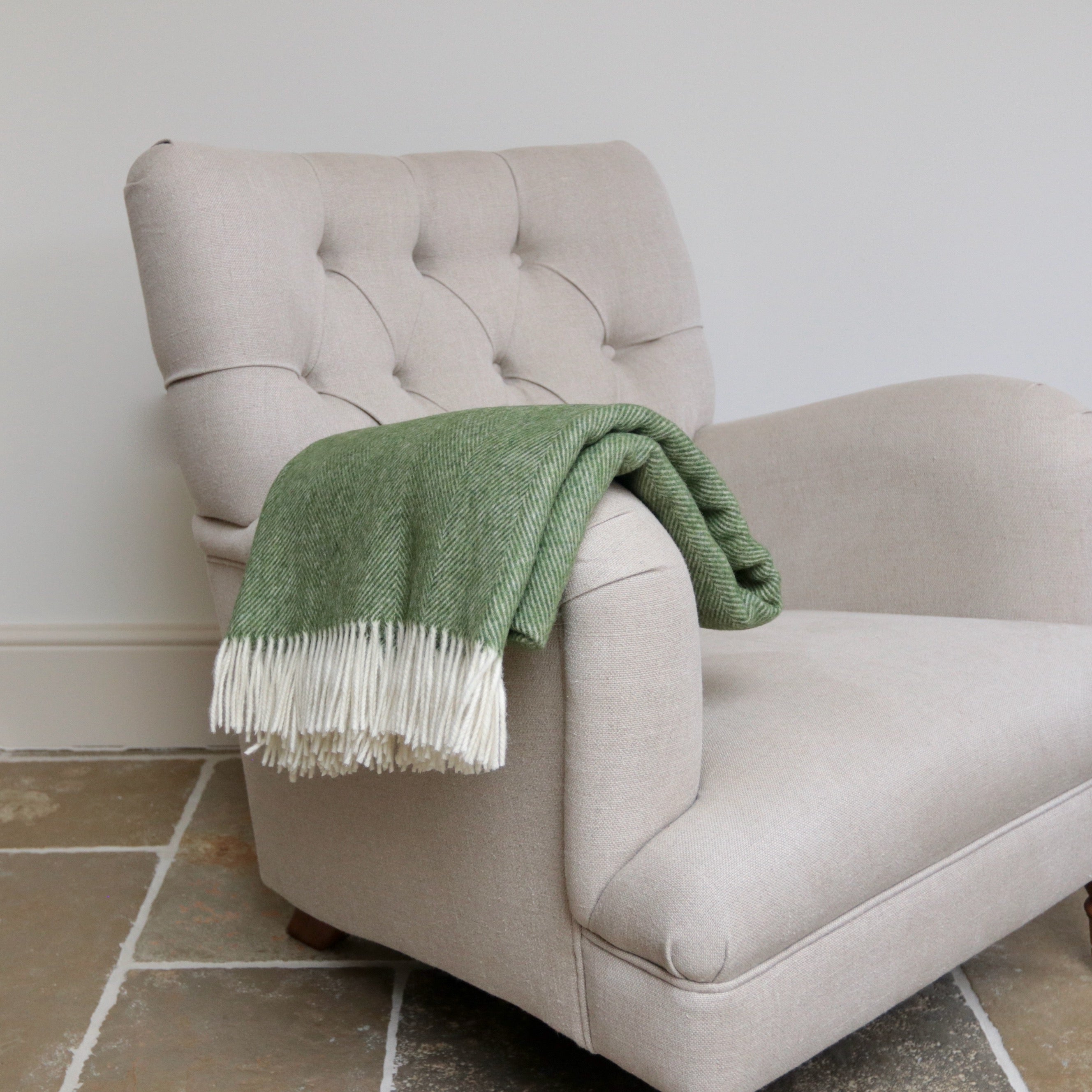 Apple Herringbone Shetland Throw
