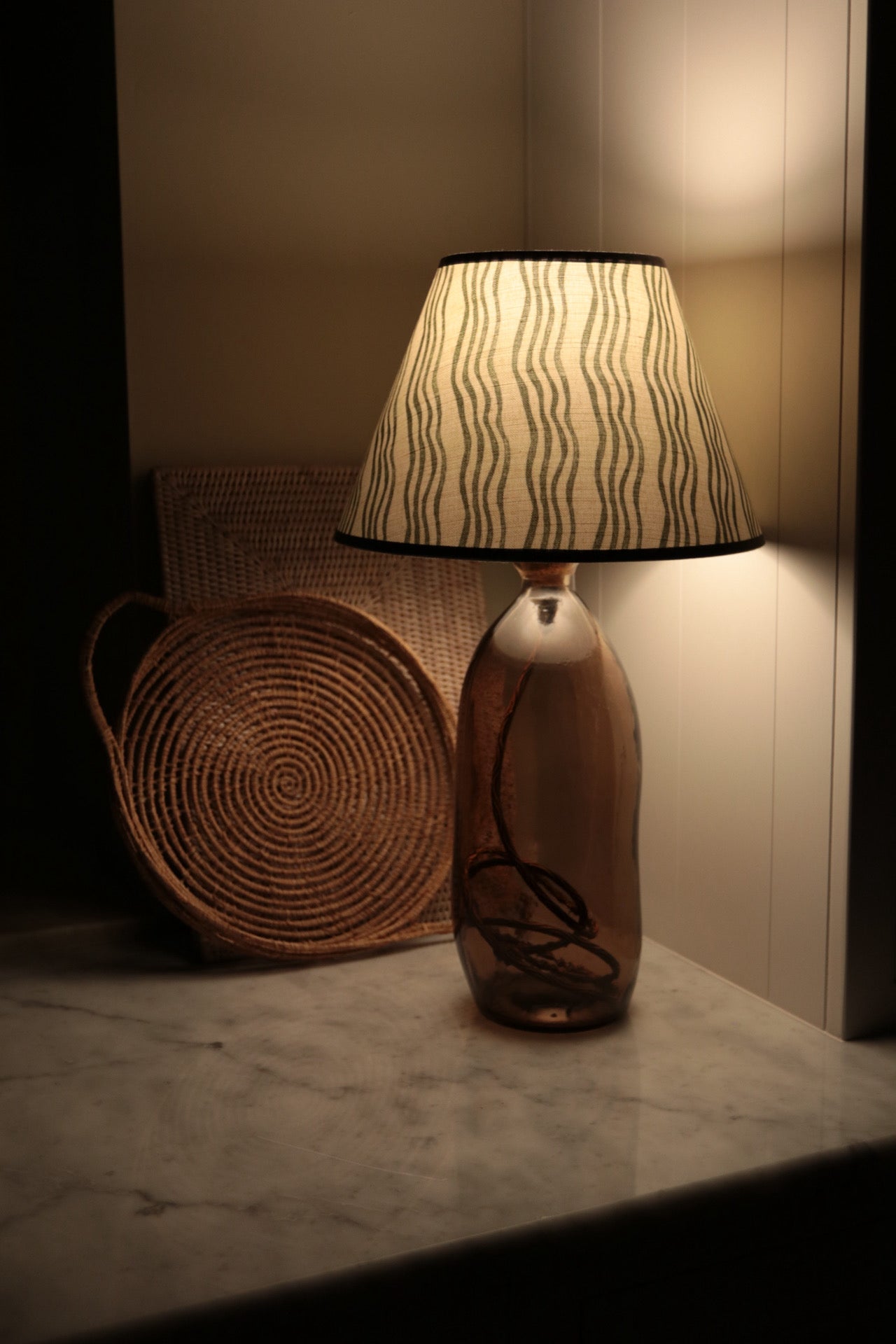 Forest Green Stripe Empire Lampshade