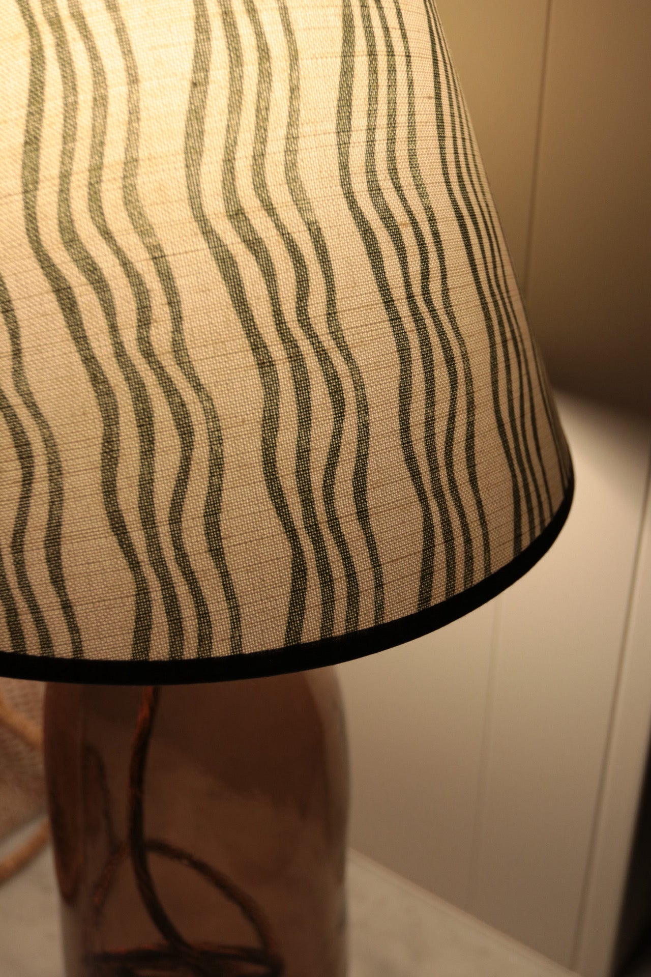 Forest Green Stripe Empire Lampshade