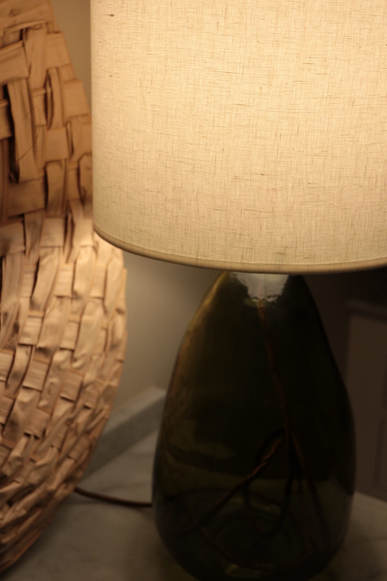 Milk White Linen Lampshade