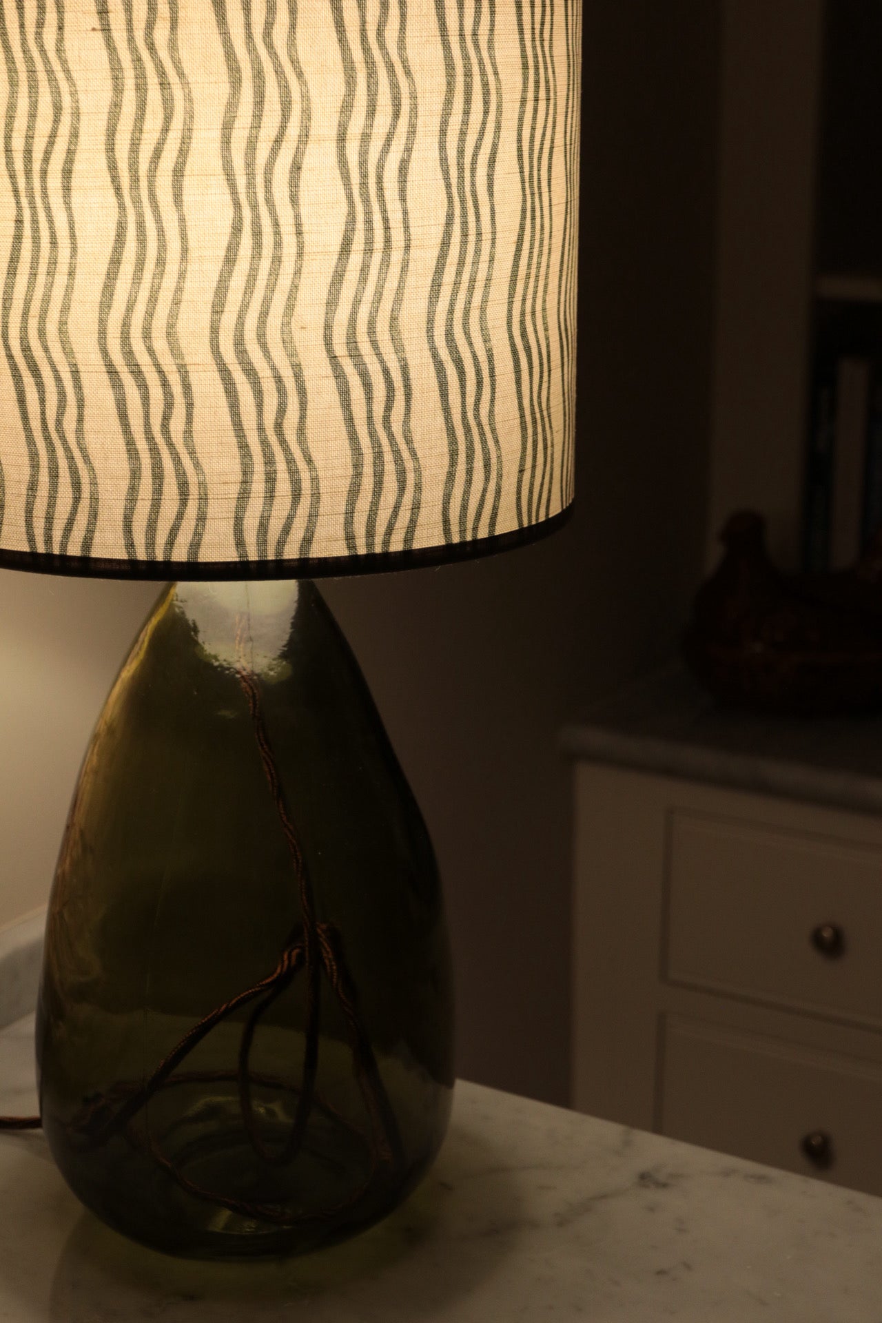 Forest Green Stripe Lampshade