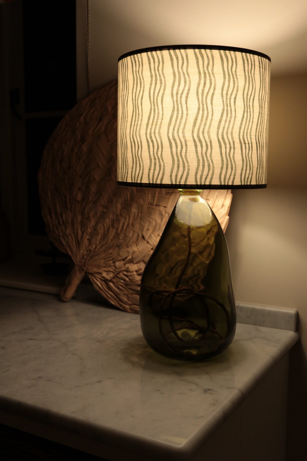 Forest Green Stripe Lampshade