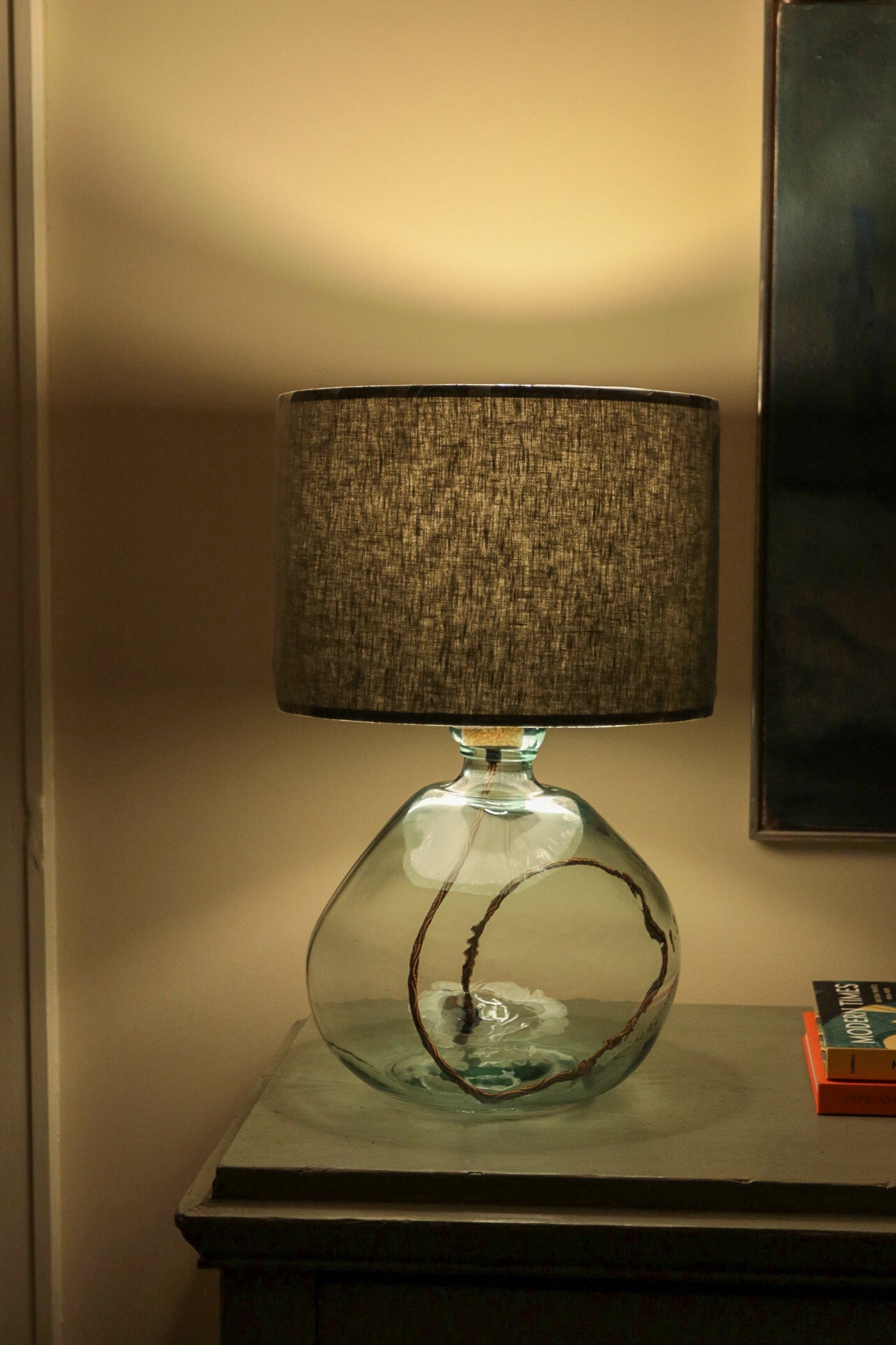 Pear Green Linen Lampshade
