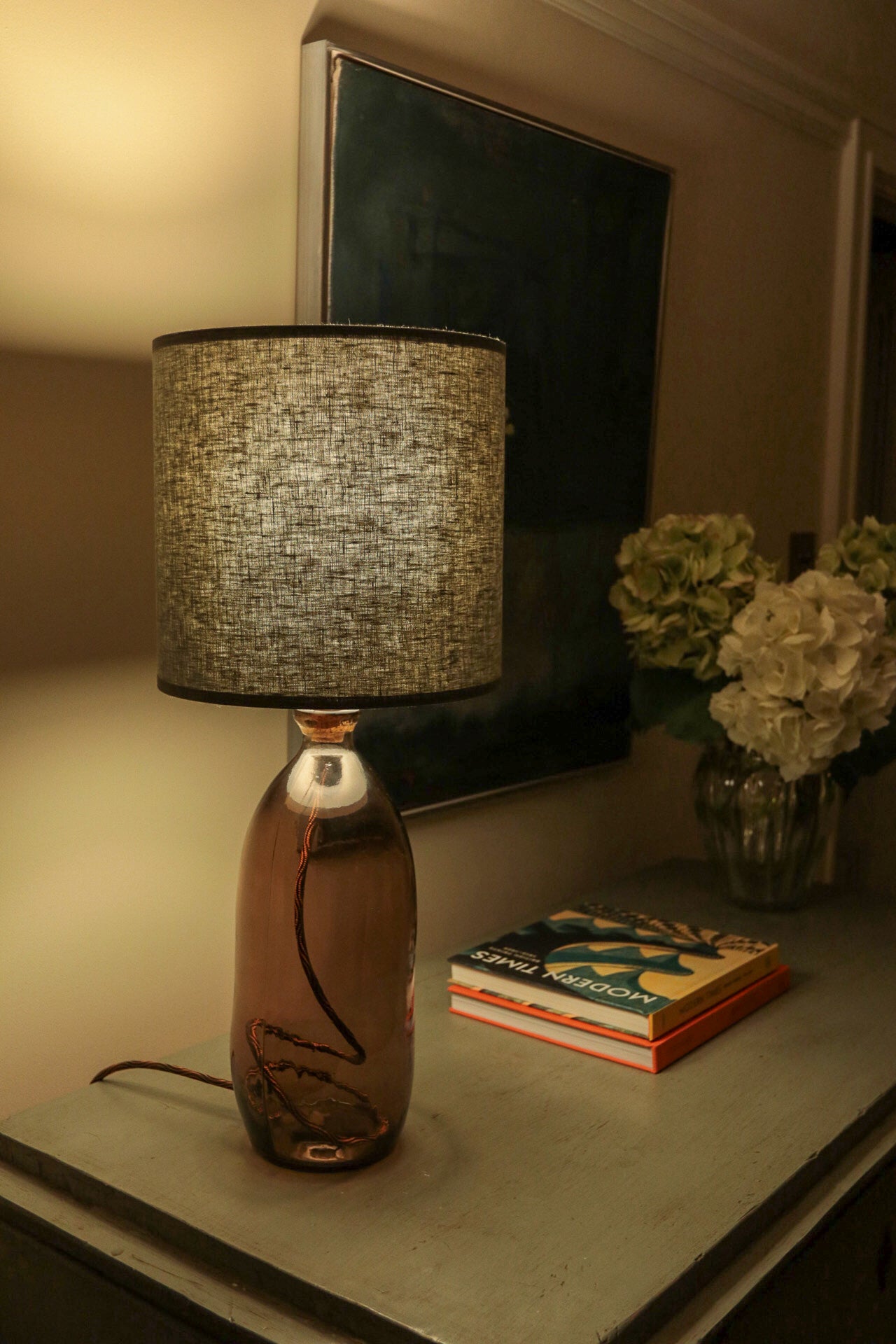 Pear Green Linen Lampshade