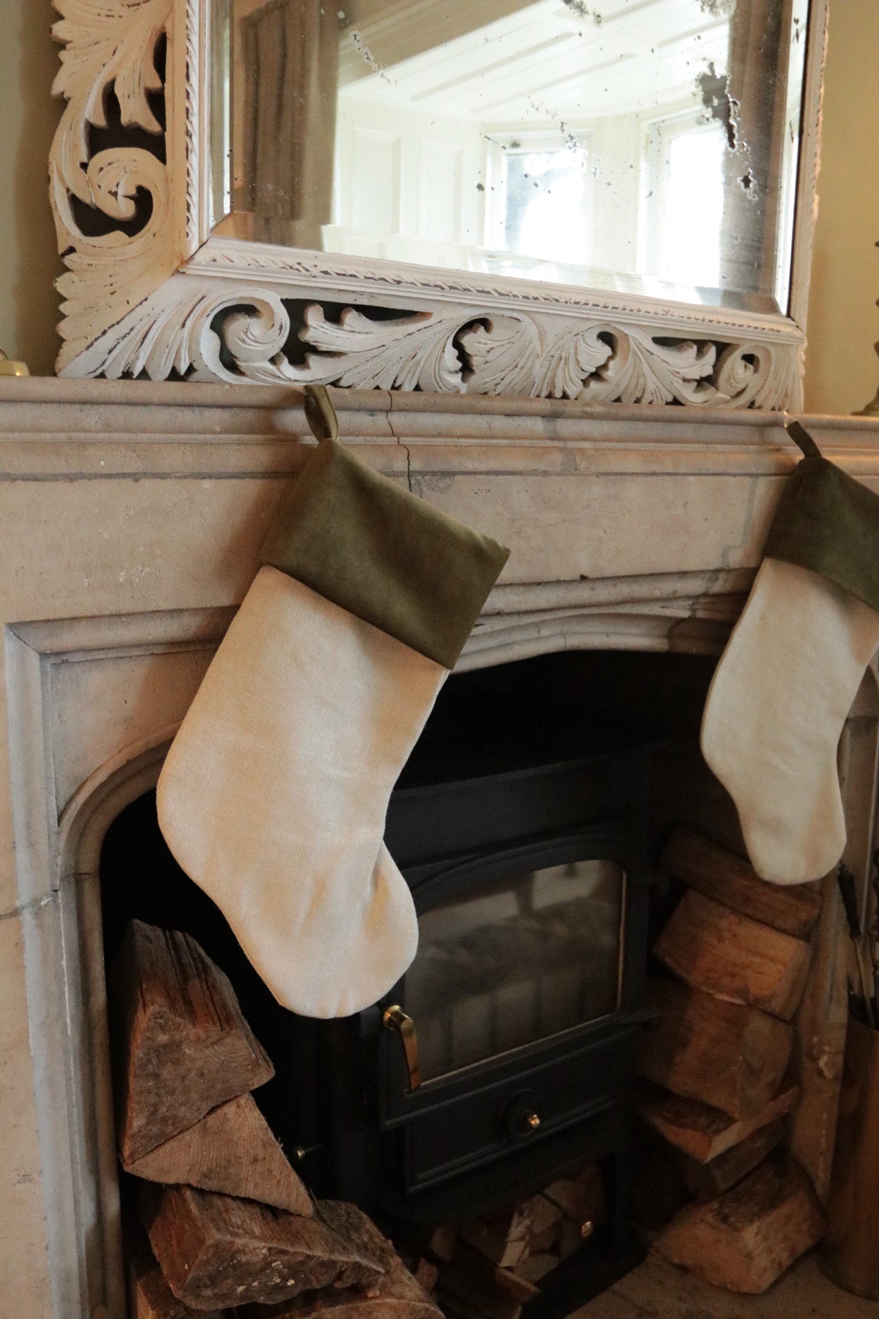 Moss Velvet Stocking