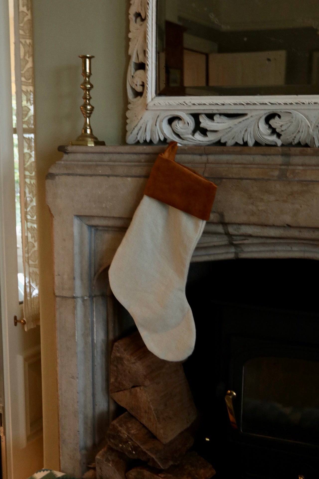 Rust Velvet Stocking