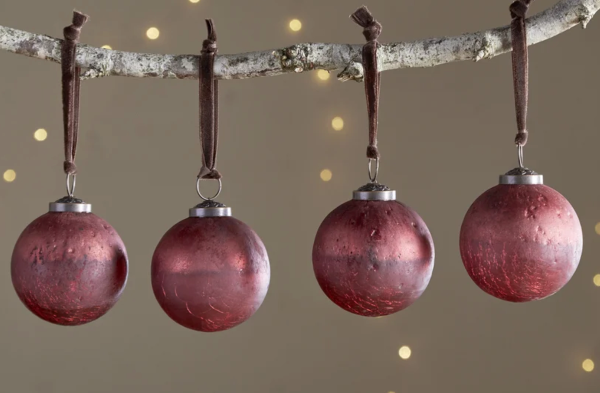 Frosted Merlot Baubles