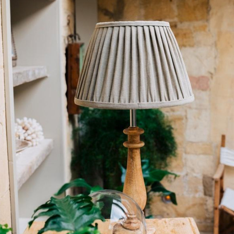 Hummus Vintage Linen Pleated Lampshade